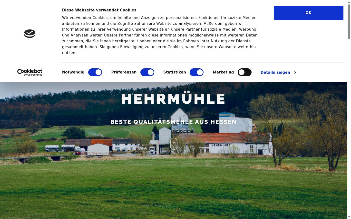 Screenshot del banner di consenso mostrato prima di qualsiasi interazione