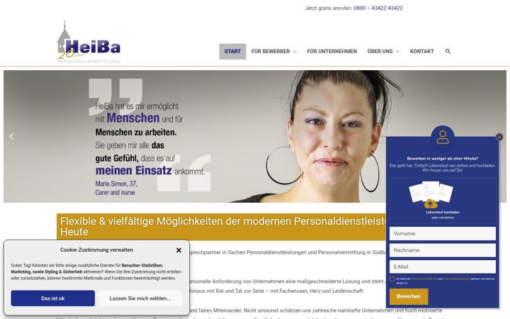 Snímek obrazovky heiba-personal.de