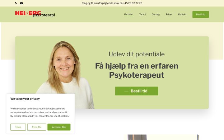 Screenshot of heiberg-psykoterapi.dk