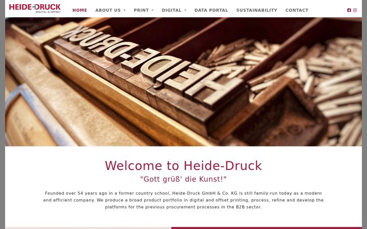 Screenshot of heide-druck.de