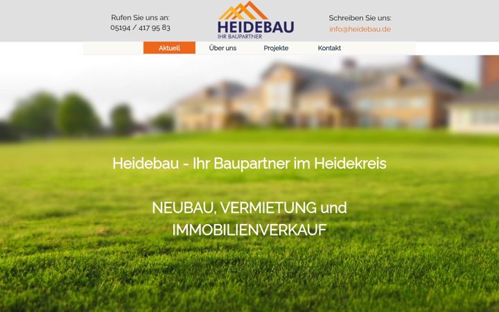 Screenshot of heidebau.de