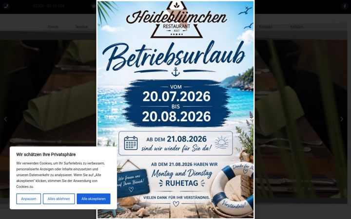 Screenshot of heidebluemchen.com