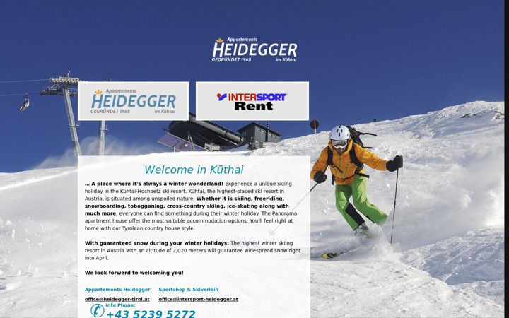 Screenshot of heidegger-tirol.at