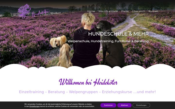 Screenshot di heidekoeter.de
