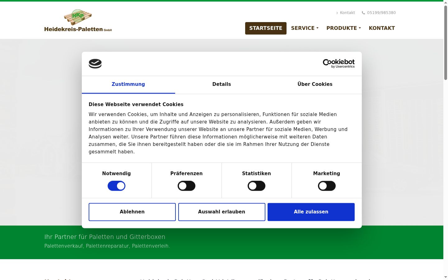 Screenshot del banner di consenso mostrato prima di qualsiasi interazione