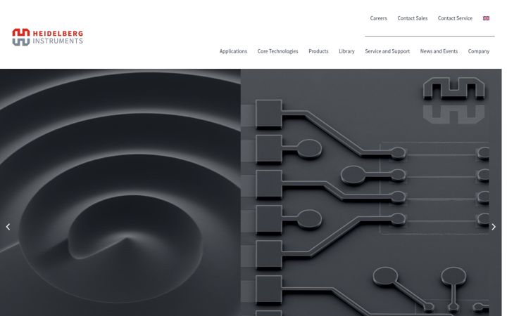 Screenshot of heidelberg-instruments.com