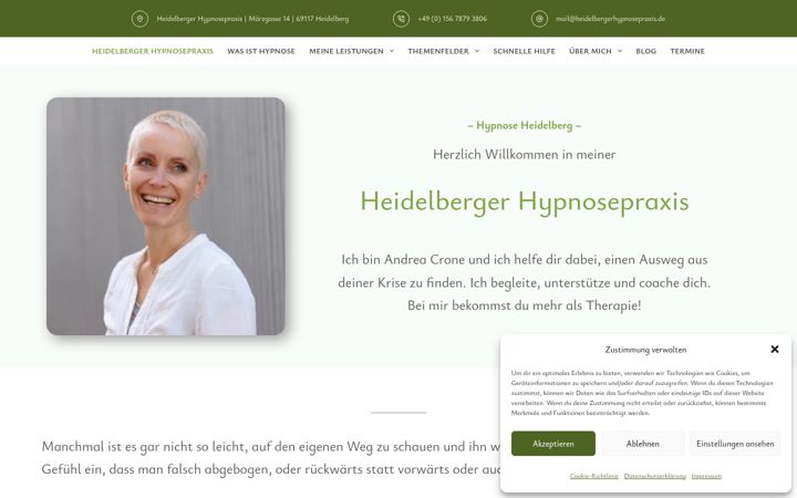 Screenshot of heidelbergerhypnosepraxis.de