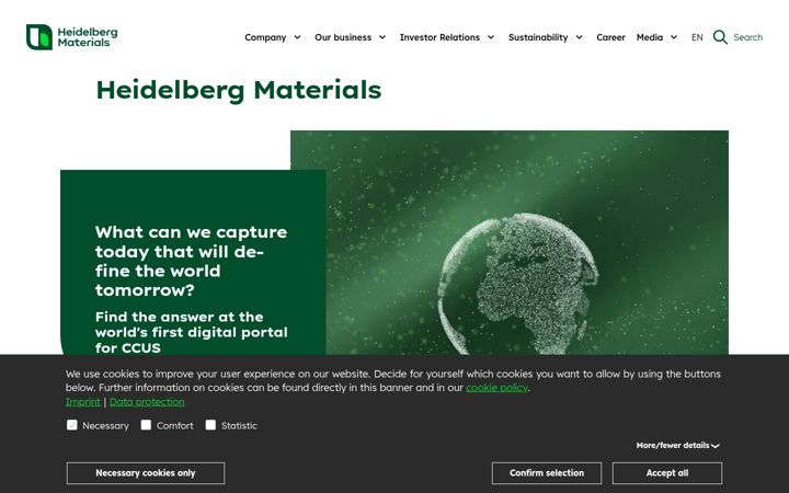 Screenshot of heidelbergmaterials.com