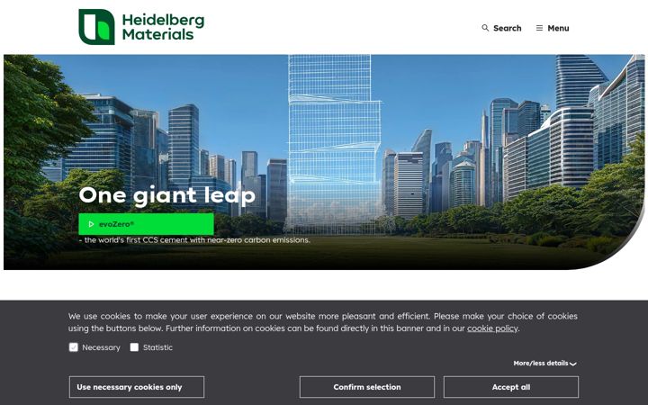 Screenshot of heidelbergmaterials.dk