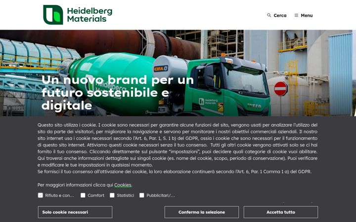 Screenshot of heidelbergmaterials.it