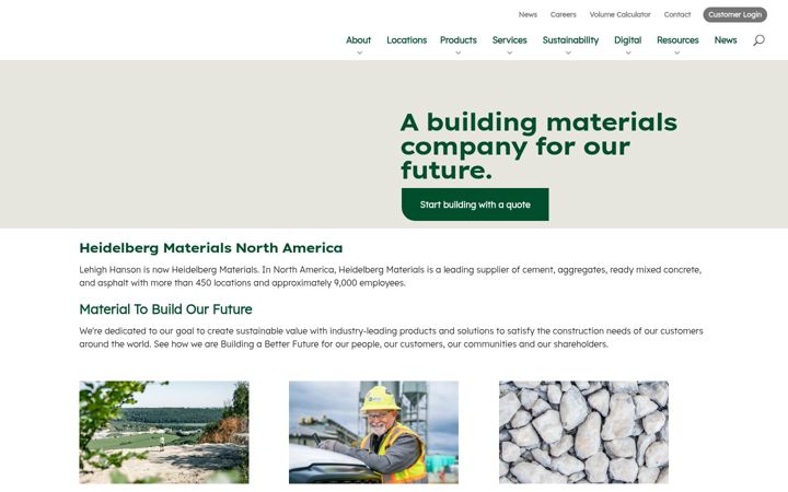 Screenshot of heidelbergmaterials.us