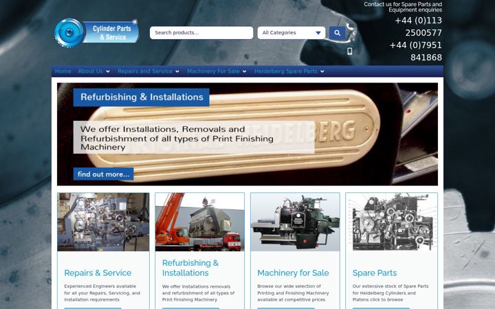 Screenshot of heidelbergspareparts.co.uk