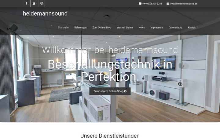 Screenshot of heidemannsound.de