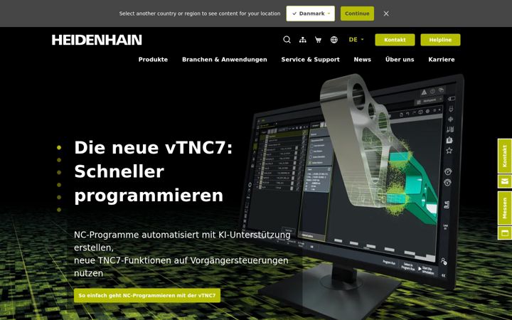 Screenshot of heidenhain.ch