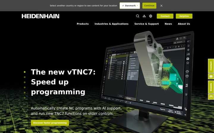 Screenshot of heidenhain.co.uk