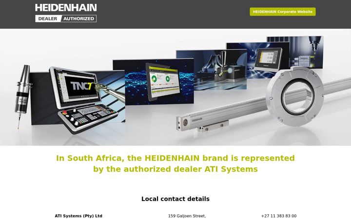 Screenshot of heidenhain.co.za