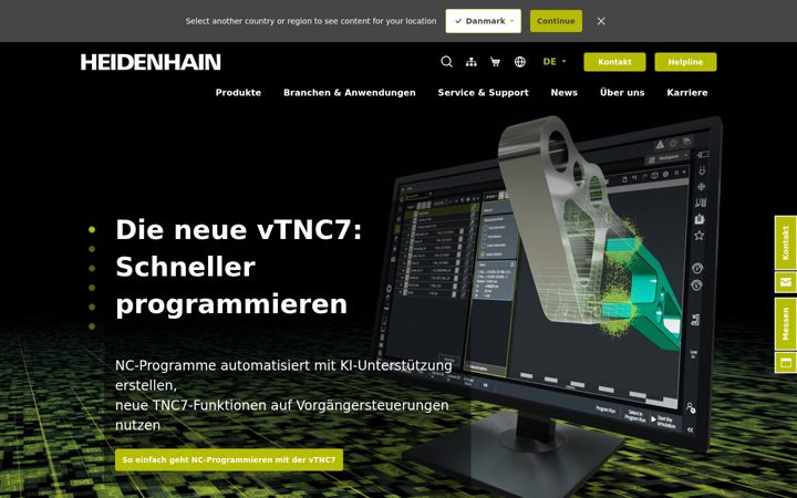 Screenshot of heidenhain.de