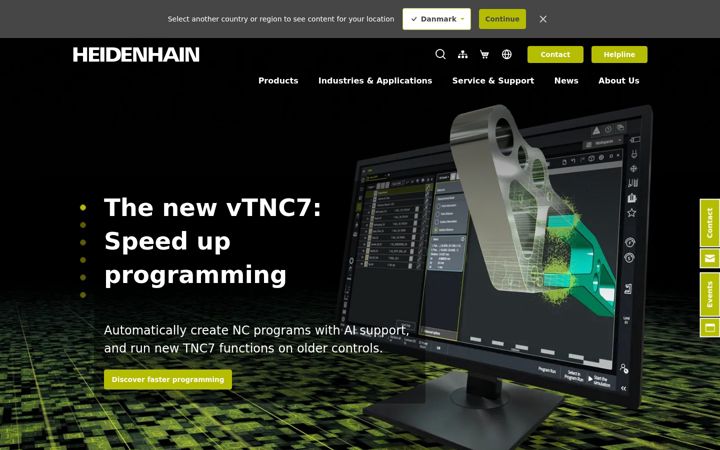 Screenshot of heidenhain.fi
