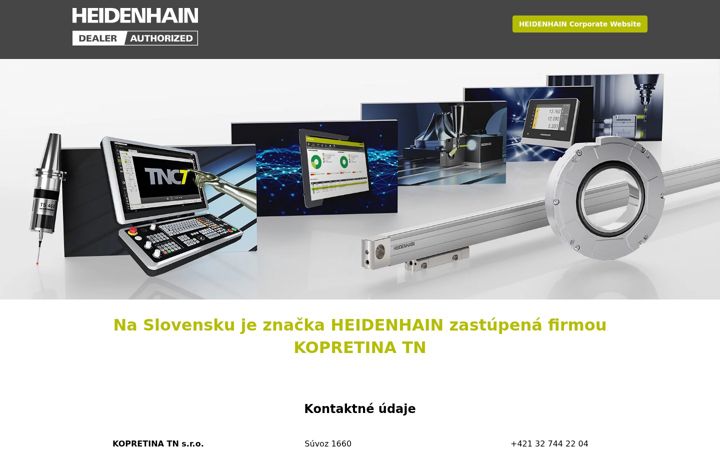 Screenshot of heidenhain.sk