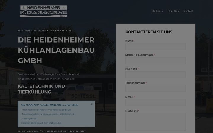 Screenshot of heidenheimerkuehlanlagen.de