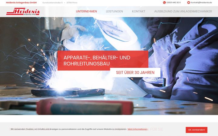 Screenshot of heidenia.de
