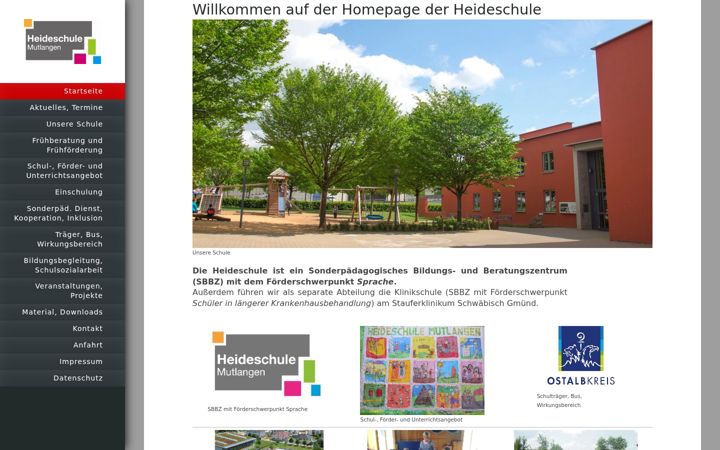Screenshot of heideschulemutlangen.de