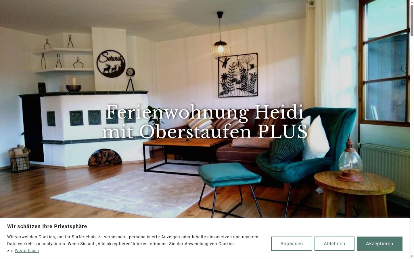 Screenshot des Einwilligungsbanners vor jeglicher Interaktion