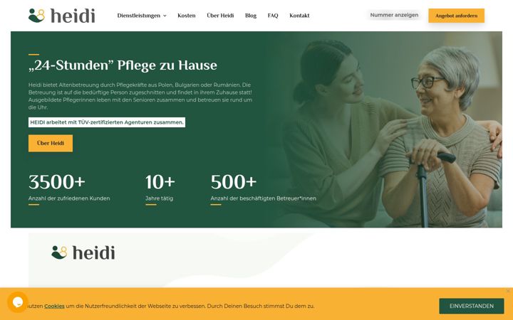 Screenshot of heidi-pflege.de