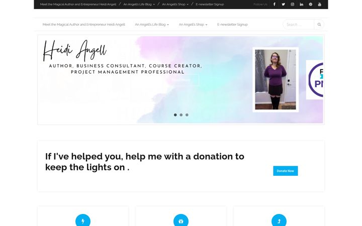 Screenshot of heidiangell.com