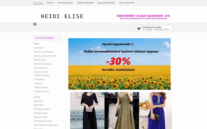 Screenshot of heidielise.fi