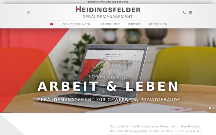 Screenshot van heidingsfelder-gebaeudemanagement.de
