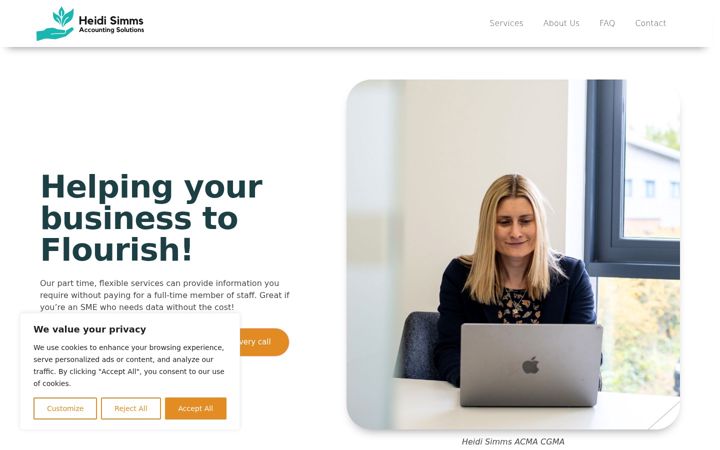 Screenshot of heidisimms.co.uk