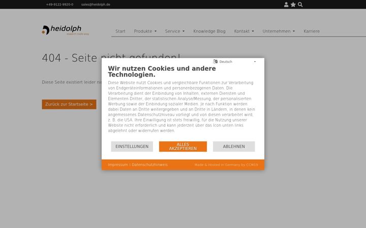 Posnetek zaslona heidolph.de