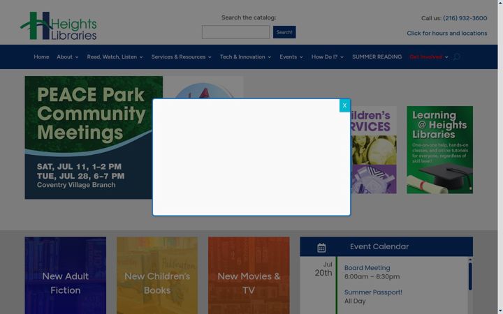 Screenshot of heightslibrary.org
