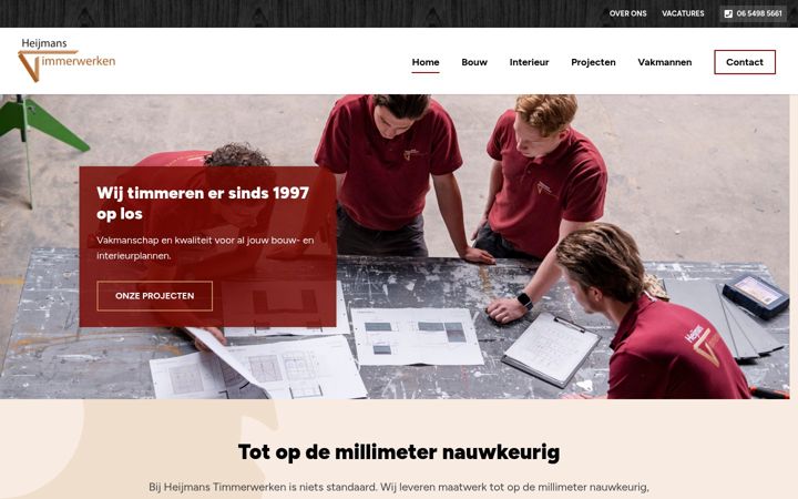 Screenshot of heijmanstimmerwerken.nl
