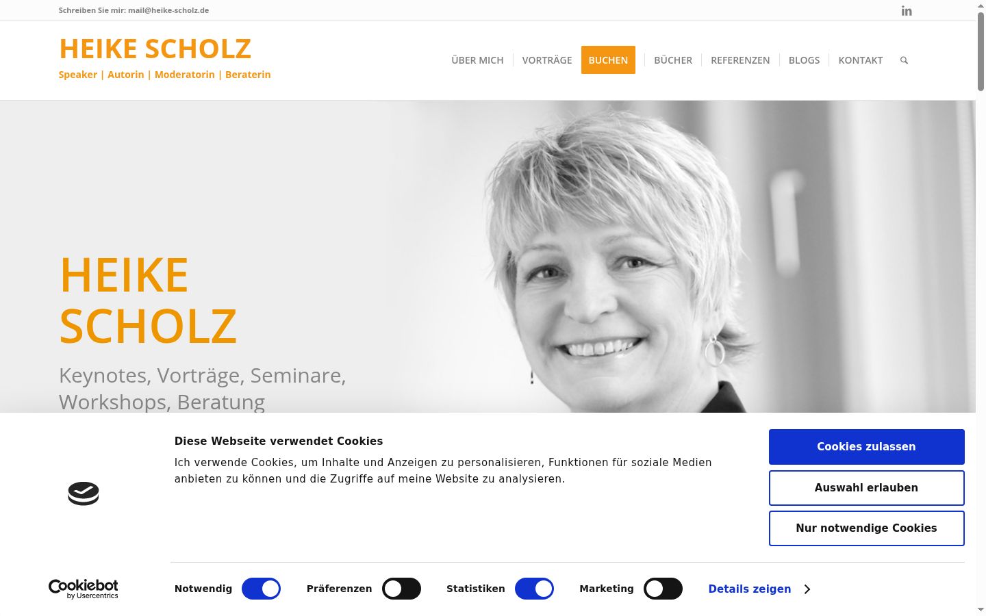 Screenshot des Einwilligungsbanners vor jeglicher Interaktion