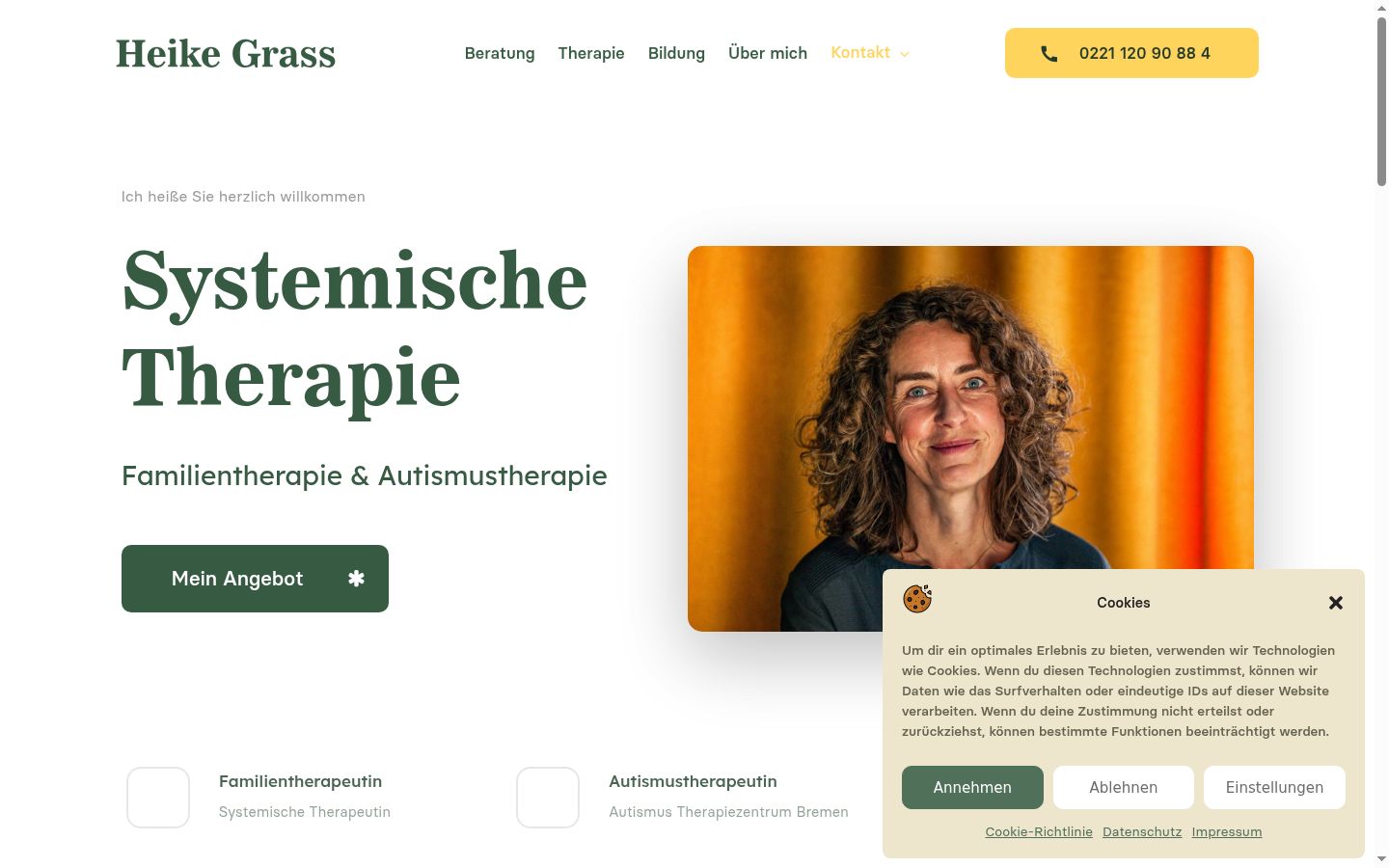 Screenshot des Einwilligungsbanners vor jeglicher Interaktion