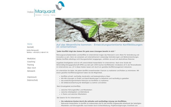 Screenshot of heikemarquardt.de