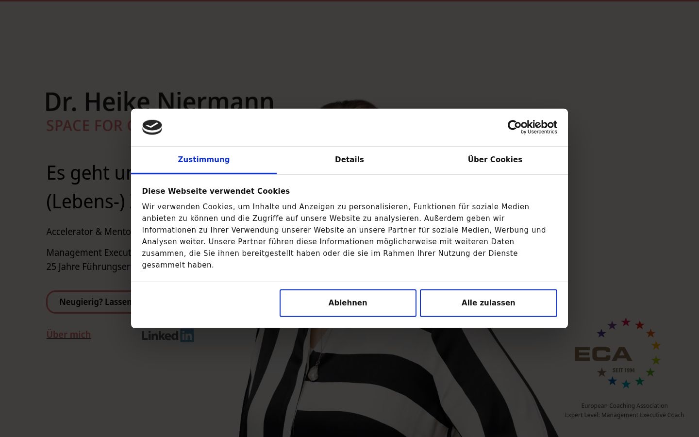 Skærmbillede af samtykkebanneret, som det blev vist før nogen interaktion