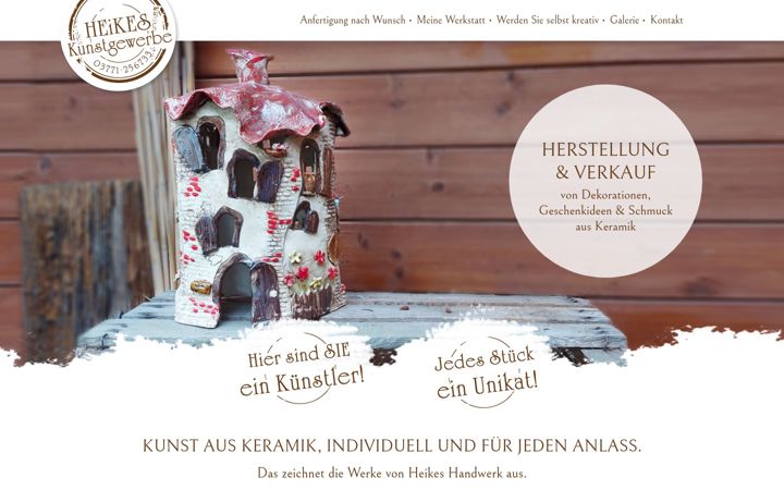 Screenshot of heikes-kunst.de