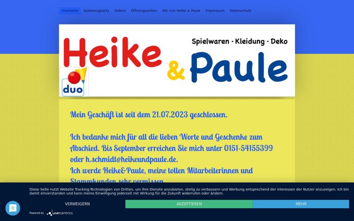 Screenshot of heikeundpaule.de