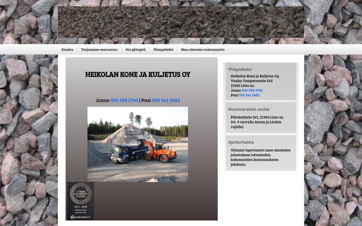 Screenshot of heikola.fi