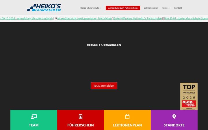 Screenshot of heikos-fahrschulen.de