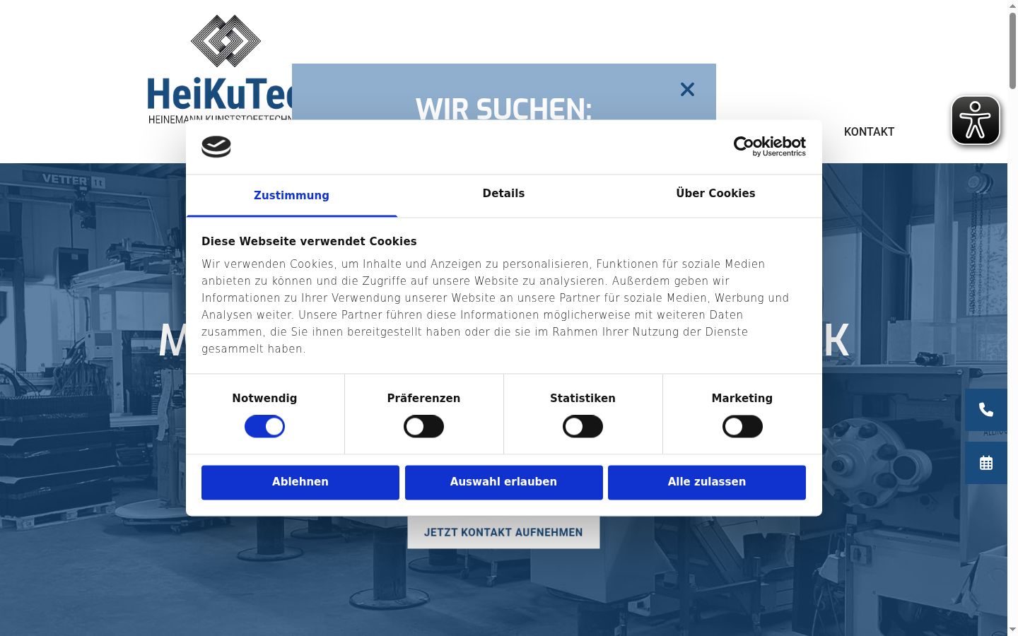 Screenshot tal-banner tal-kunsens muri qabel kwalunkwe interazzjoni