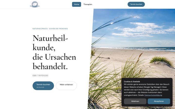 Screenshot of heil-praktiker-eching.de
