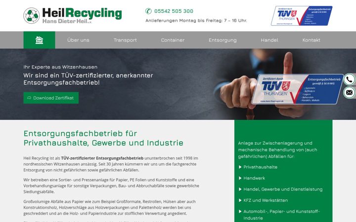 Screenshot of heil-recycling.de