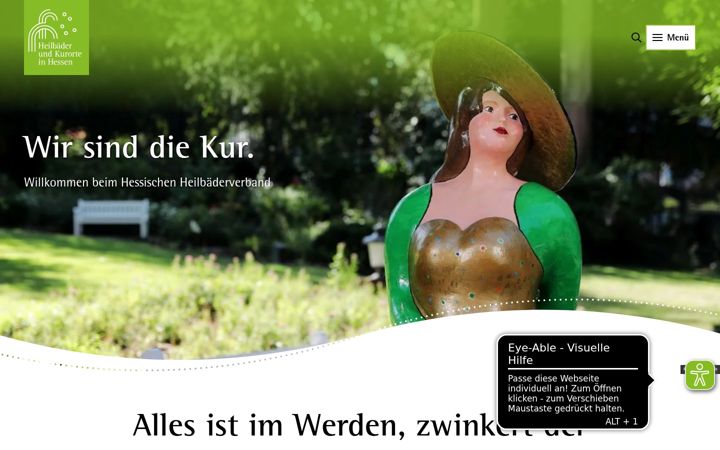 Screenshot of heilbaederverband-in-hessen.de