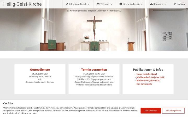 Captură de ecran a heilig-geist-kirche.de