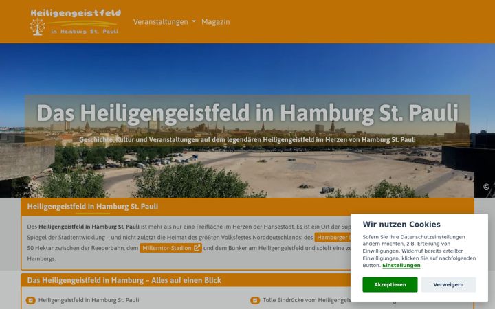 Screenshot of heiligengeistfeld-hamburg.de