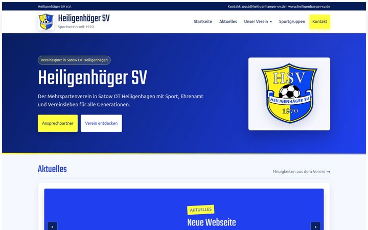 Screenshot of heiligenhaeger-sportverein.de